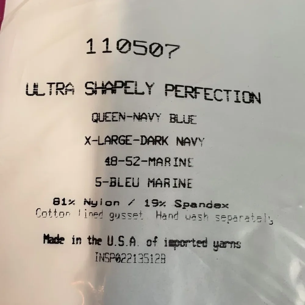 Lot of 2 Vintage Silkies Nylon Pantyhose Ultra Shapely Perfection Dark Navy